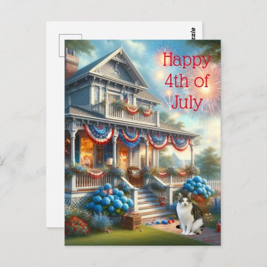 Patriottisch 4 juli Briefkaart (Voorkant / Achterkant)