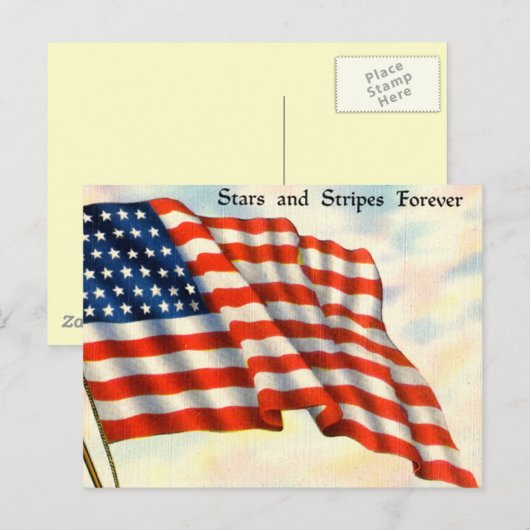 Patriottisch 4 juli Briefkaart (Voorkant / Achterkant)