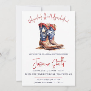 Patriottisch 4 juli, Cowgirl Boots Vrijgezellenfee Kaart