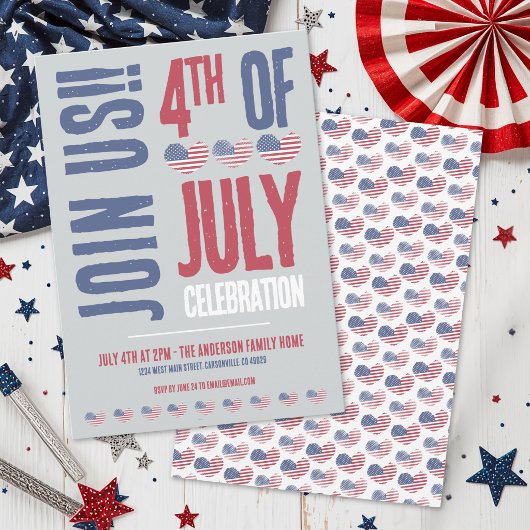 Patriottisch 4 juli-feest kaart
