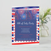 Patriottisch 4 juli Fireworks Barbecue Kaart (Staand voorkant)