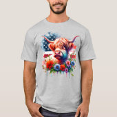 Patriottisch 4 juli Koe T-shirt (Voorkant)