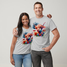 Patriottisch 4 juli Koe T-shirt