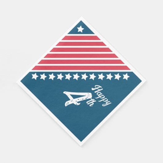 Patriottisch 4 juli Papieren servet (Hoek)