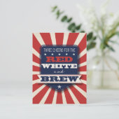 Patriottisch 4 juli Red White & Brew Custom Briefkaart (Staand voorkant)