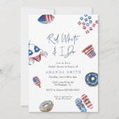 Patriottisch 4 juli rood wit en ik doe Vrijgezelle Kaart (Voorkant)