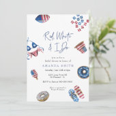 Patriottisch 4 juli rood wit en ik doe Vrijgezelle Kaart (Staand voorkant)