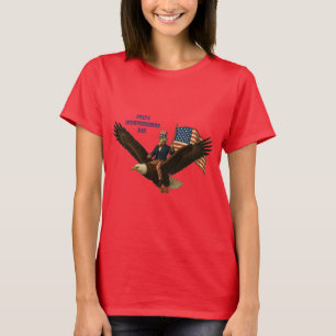 Patriottisch 4 juli Uncle Sam Rijdend op een kale  T-shirt