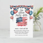 Patriottisch 4 juli Viering Kaart (Staand voorkant)