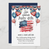 Patriottisch 4 juli Viering Kaart (Voorkant / Achterkant)