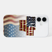 Patriottisch 4 juli vlagontwerp iPhone 16 hoesje (Achterkant horizontaal)