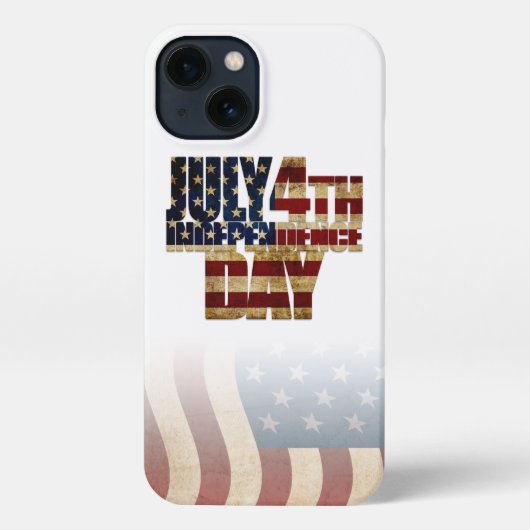 Patriottisch 4 juli vlagontwerp iPhone hoesje (Achterkant)