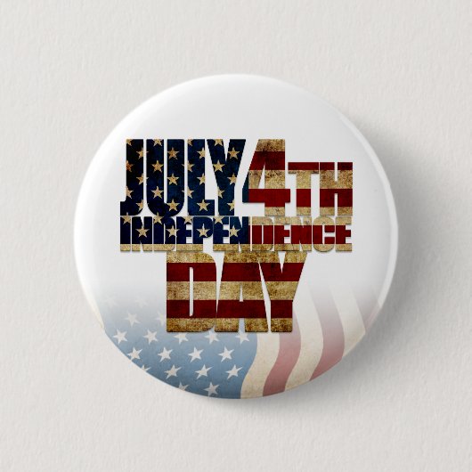 Patriottisch 4 juli vlagontwerp ronde button 5,7 cm (Voorkant)
