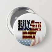 Patriottisch 4 juli vlagontwerp ronde button 7,6 cm (Voorkant /achterkant)