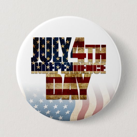 Patriottisch 4 juli vlagontwerp ronde button 7,6 cm (Voorkant)