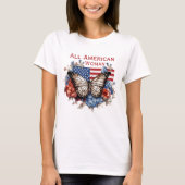 Patriottisch 4 juli Vlinder T-shirt voor dames (Voorkant)