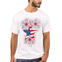Patriottisch 4 juli vuurwerk T-shirt