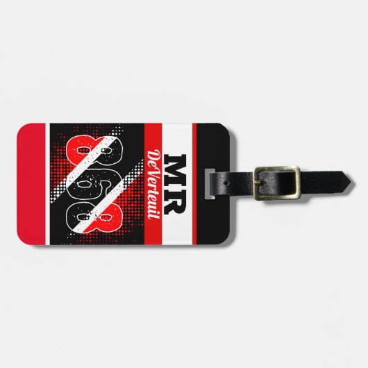 Patriottisch Abstract 868 Dot Pattern Trinbago Fla Bagagelabel (Voorkant horizontaal)