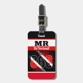 Patriottisch Abstract 868 Dot Pattern Trinbago Fla Bagagelabel (Voorkant verticaal)