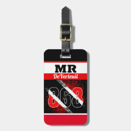 Patriottisch Abstract 868 Dot Pattern Trinbago Fla Bagagelabel