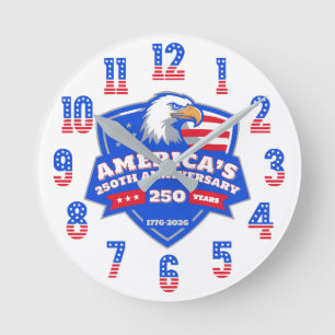 Patriottisch Adelaarschild 250ste Verjaardag Acryl Ronde Klok