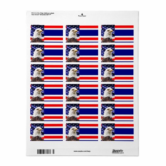 Patriottisch adreslabel etiket (Full Sheet)