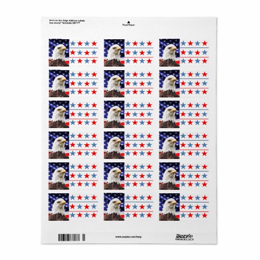 Patriottisch adreslabel etiket (Full Sheet)