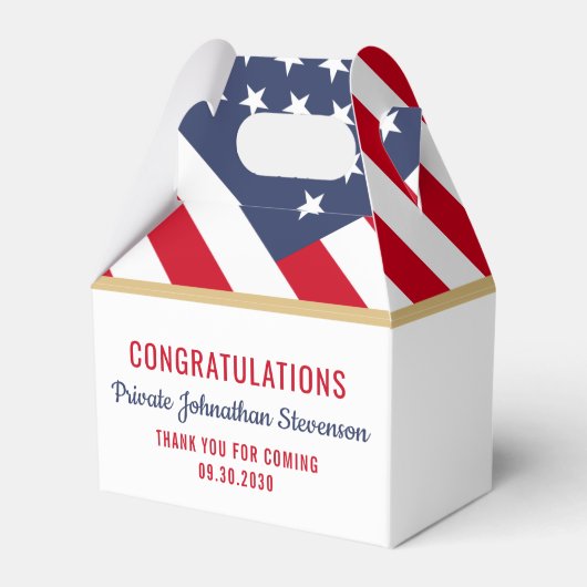 Patriottisch Afstuderen Amerikaanse vlag Bedankdoosjes (Achterkant)