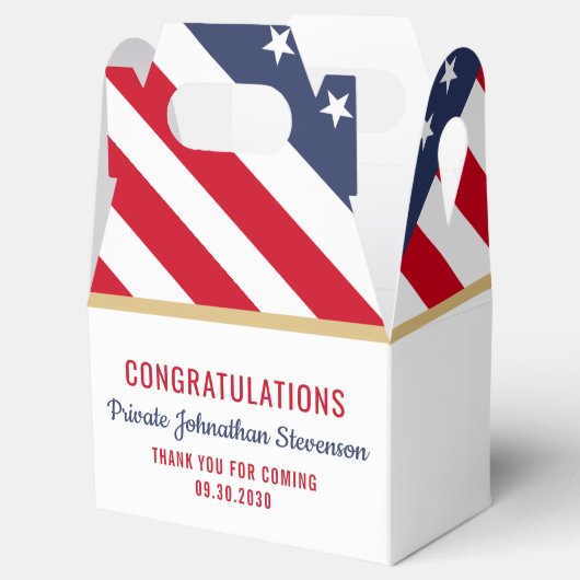 Patriottisch Afstuderen Amerikaanse vlag Bedankdoosjes (Geopend)