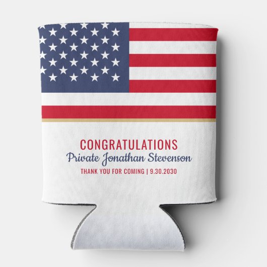 Patriottisch Afstuderen Amerikaanse vlag Blikjeskoeler (Achterkant)