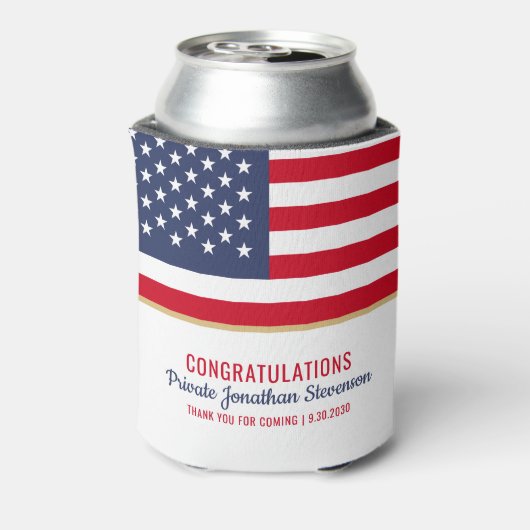 Patriottisch Afstuderen Amerikaanse vlag Blikjeskoeler (Blikje Achterkant)