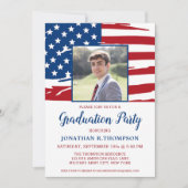 Patriottisch Afstuderen Amerikaanse vlag Militair Kaart (Voorkant)