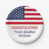 Patriottisch Afstuderen Amerikaanse vlag Papieren Bordje (Voorkant)