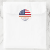 Patriottisch Afstuderen Amerikaanse vlag Ronde Sticker (Tas)
