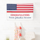 Patriottisch Afstuderen Amerikaanse vlag Spandoek (Insitu)