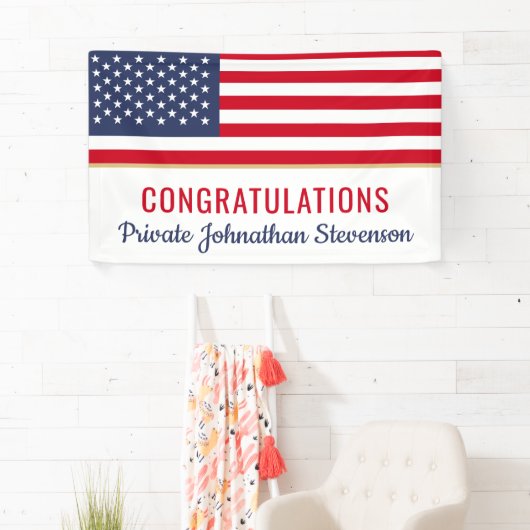 Patriottisch Afstuderen Amerikaanse vlag Spandoek (Insitu)