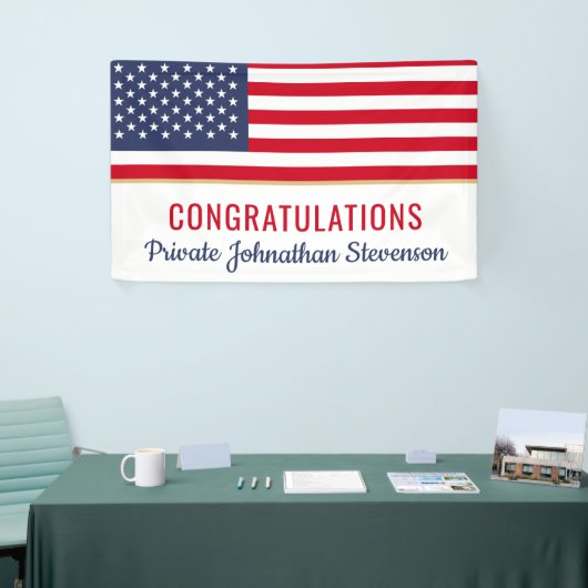 Patriottisch Afstuderen Amerikaanse vlag Spandoek (Beurs)