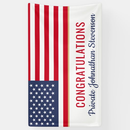 Patriottisch Afstuderen Amerikaanse vlag Spandoek (Verticaal)