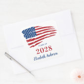 Patriottisch Afstuderen Verenigde Staten Amerikaan Vierkante Sticker (Envelop)