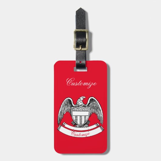  patriottisch agle Plaque Thunder_Cove Bagagelabel (Voorkant verticaal)