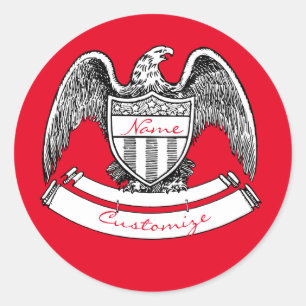  patriottisch agle Plaque Thunder_Cove Ronde Sticker