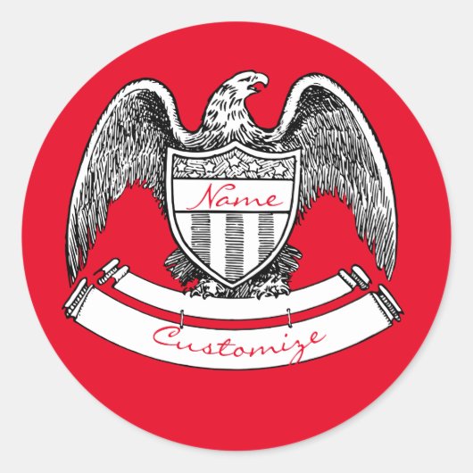  patriottisch agle Plaque Thunder_Cove Ronde Sticker (Voorkant)