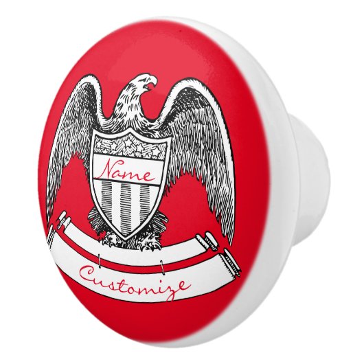 patriottisch agle PlaqueThunder_Cove Keramische Knop (Rechts)