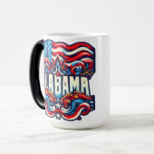 Patriottisch Alabama Abstract decoratief ontwerp Magische Mok (Voorkant links)