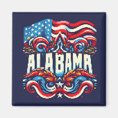 Patriottisch Alabama Abstract decoratief ontwerp Magneet (Voorkant)
