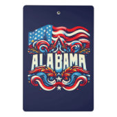 Patriottisch Alabama Abstract decoratief ontwerp Mini Klembord (Achterkant)