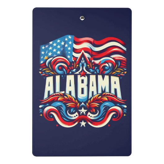 Patriottisch Alabama Abstract decoratief ontwerp Mini Klembord (Achterkant)
