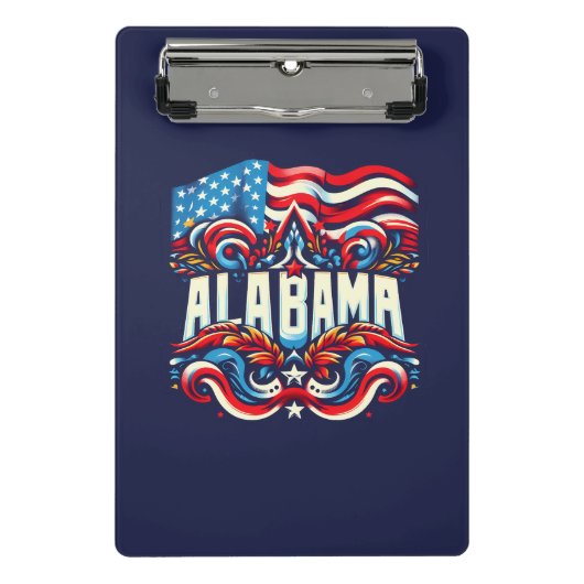 Patriottisch Alabama Abstract decoratief ontwerp Mini Klembord (Voorkant)