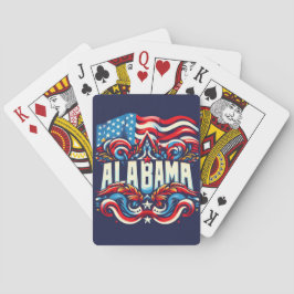 Patriottisch Alabama Abstract decoratief ontwerp Pokerkaarten