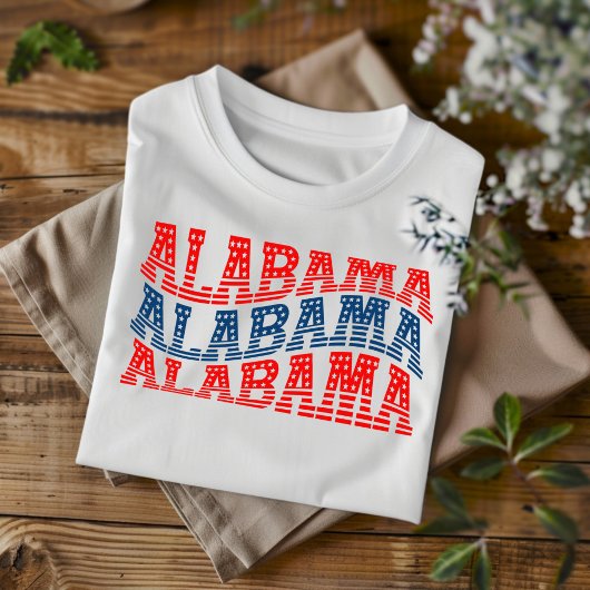Patriottisch Alabama Rood en Blauw Boho T-shirt